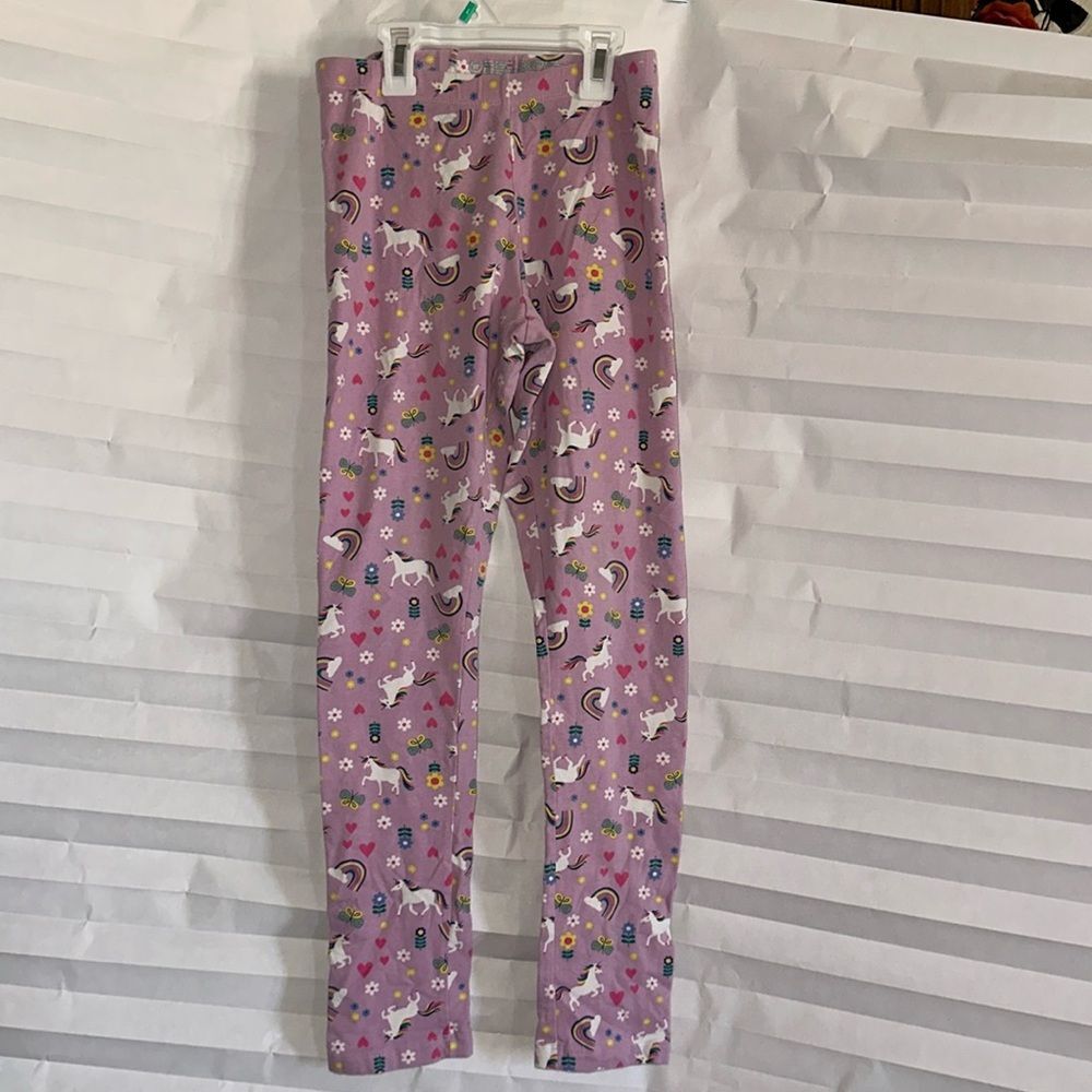 Wonder Nation Girls XL Leggings Lavender Unicorn Rainbow Print Stretch Pants